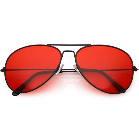 men's red aviator sunglasses.